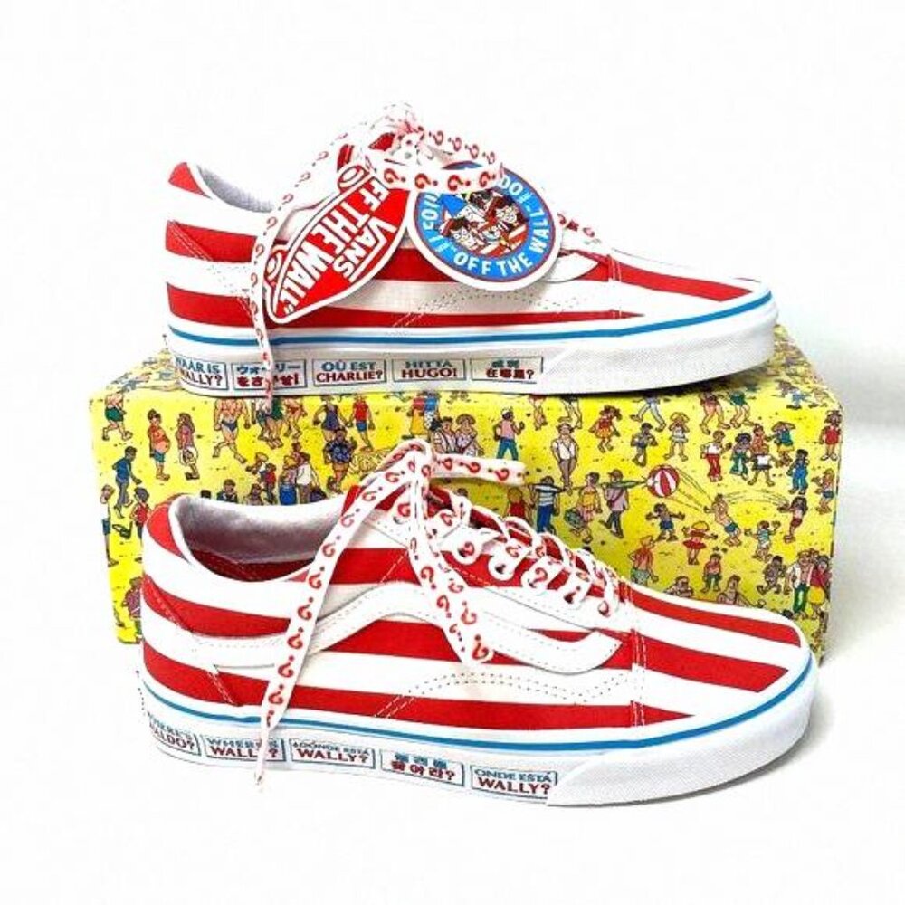 💖MEGA SALE💖VANS x Where's Waldo Red White Old VN0A3WKT3UV Women's Low Skool - Picture 1 of 15